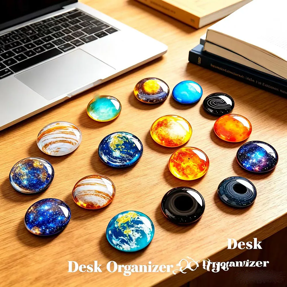 3CM Mini Planet Glass Fridge Magnet Strong Magnetic Solar System Sticker For Fridge Whiteboard Cabinet Astronomy Decor Gift