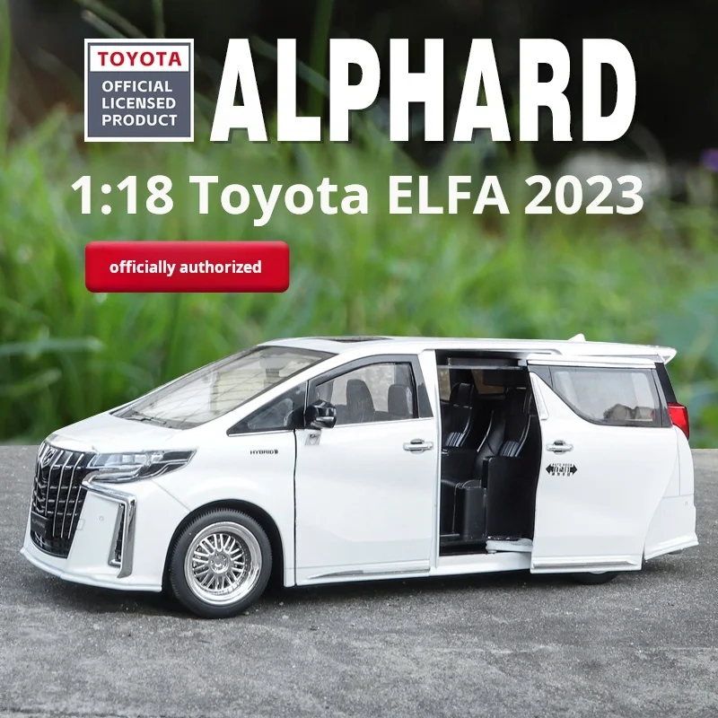 

Genuine 1:18 Toyota Alphard Car Model Realistic MPV Business Vehicle Electric Doors Alloy Die-Cast Ornament Desktop Decoration