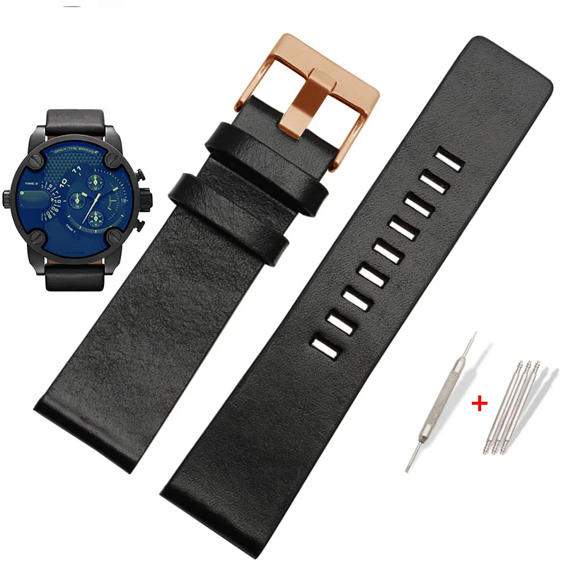 Genuine leather watchband For Diesel DZ4343/4405/7257/4423/1657  watchband 22 24 26 28 30 32 34mm cow leather with rivet straps
