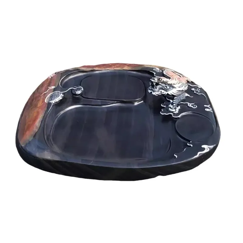 Tea tray natural rough stone material with pattern tea sea Chinese retro style tea table