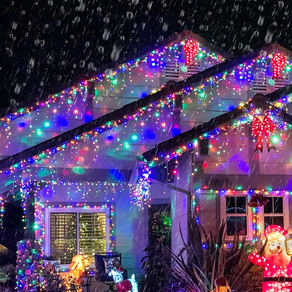 480LED Indoor Decor String Lights Christmas Ice Light Outdoor Waterproof 8 Modes Tgmer UK/US/EU Plug for Party Wedding Camping