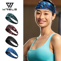 WRELS Sports Headband Breathable Elastic Gym Fitness Hairband Quick-Drying Running Yoga Lightweight Stretch Women Men Sweatband