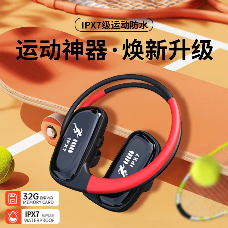 

Suitable forNew in-ear wireless sports bluetooth headset with ear hanging long battery life with 32G memory waterproof for runni
