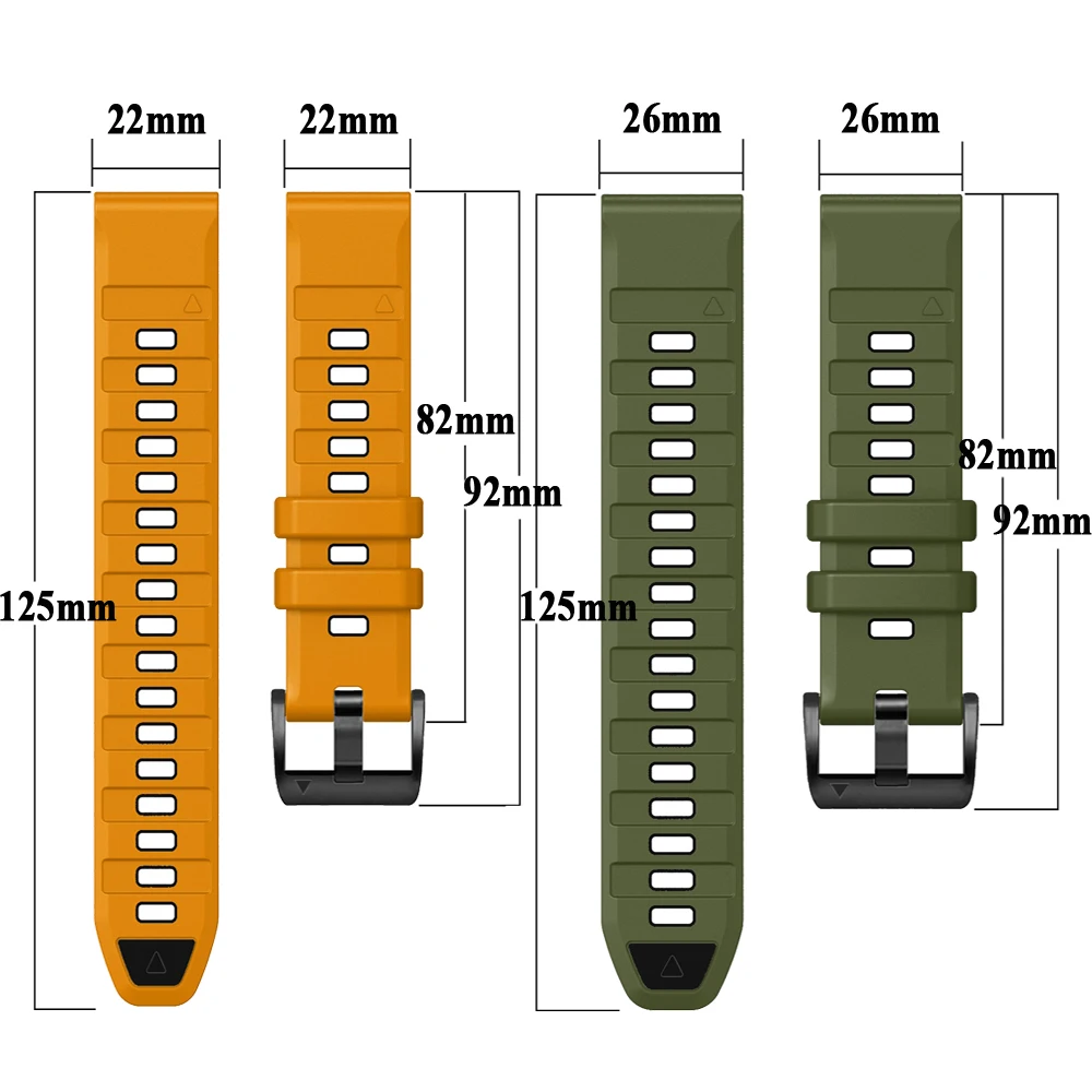 QuickFit 22/26 mm Silikonarmband für Garmin Fenix 8 51 mm E 47 mm 7X 7 Epix Pro 6X 6 5X 5 Plus Instinct 2 2X Enduro 3 2 Uhrenarmband