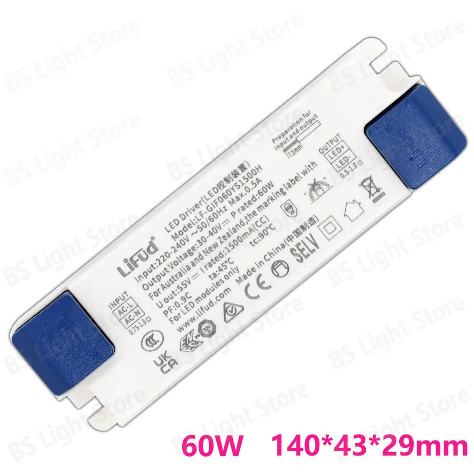 30 40V LED-Treiber 220-240V LED-Netzteil Transformator 30W 32W 40W 42W 48W 60W Flimmerfrei LF-GIRxxxYS Serie-LiFud Netzteil
