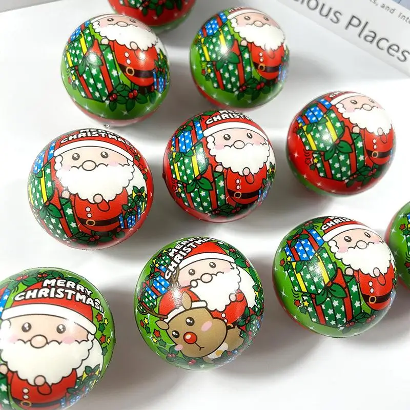12 個クリスマスツリーサンタクローススクイーズおもちゃ弾むボールおもちゃスローリバウンド抗ストレスソフトおもちゃクリスマスデコレーションパーティーの記念品
