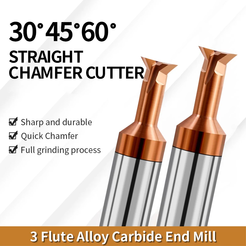 Augusttools HRC60 Dovetail Milling Cutter Carbide 30 45 60 End Mill Degree Tungsten Steel Cnc Machining Tools for Metal 1mm-16mm