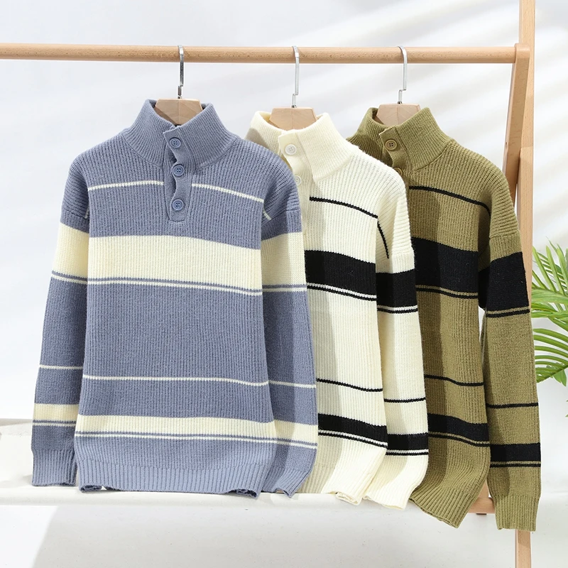 2024 winter new style men's sweater knitted long sleeve Warm Men Fashion Sweaters Thicken Warm wool pullovers Sweater male