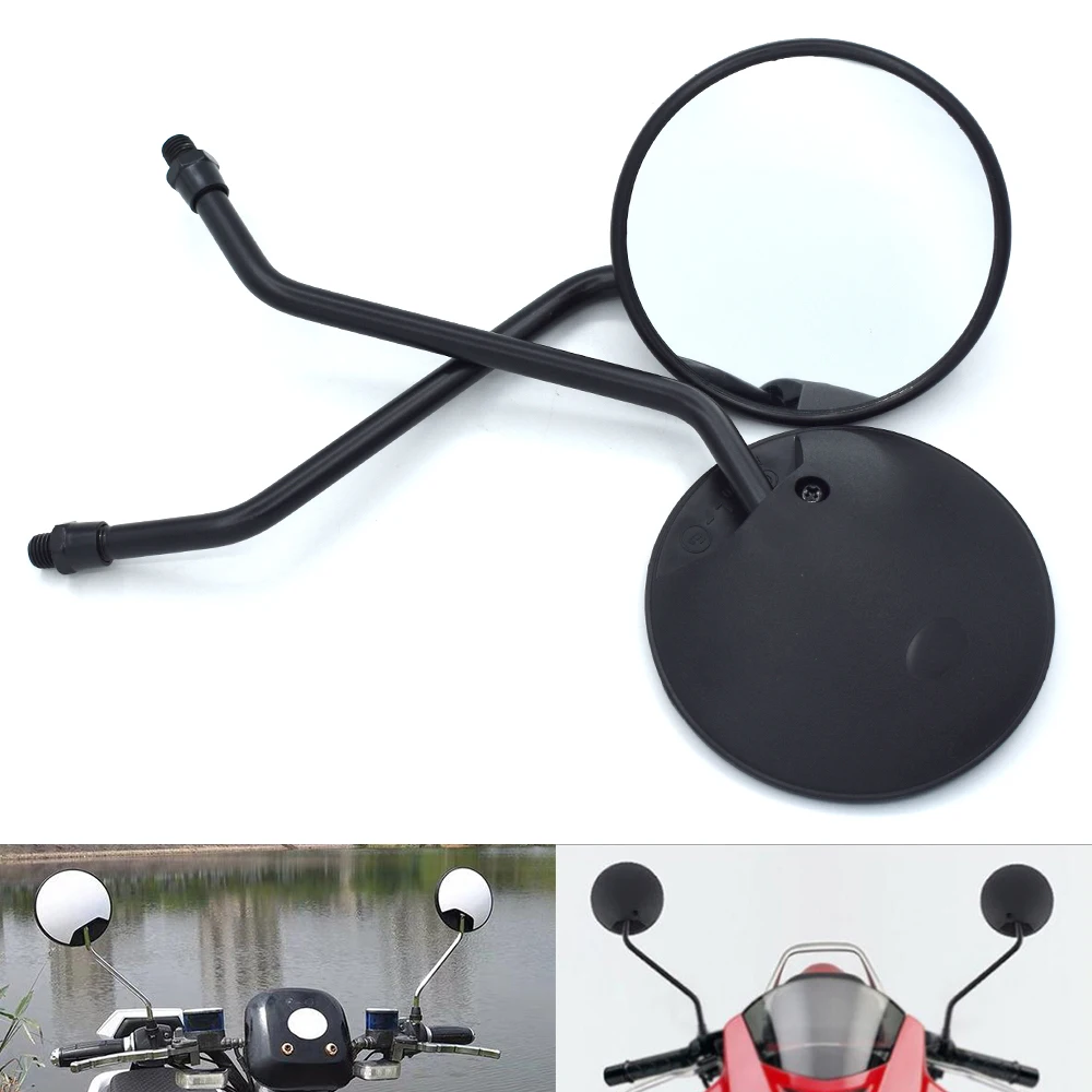 Universal Motorcycle Rearview Mirrors 10mm Round Mirrors black for BMW F800GS F800R F800GT F800ST F800S F700GS F650GS