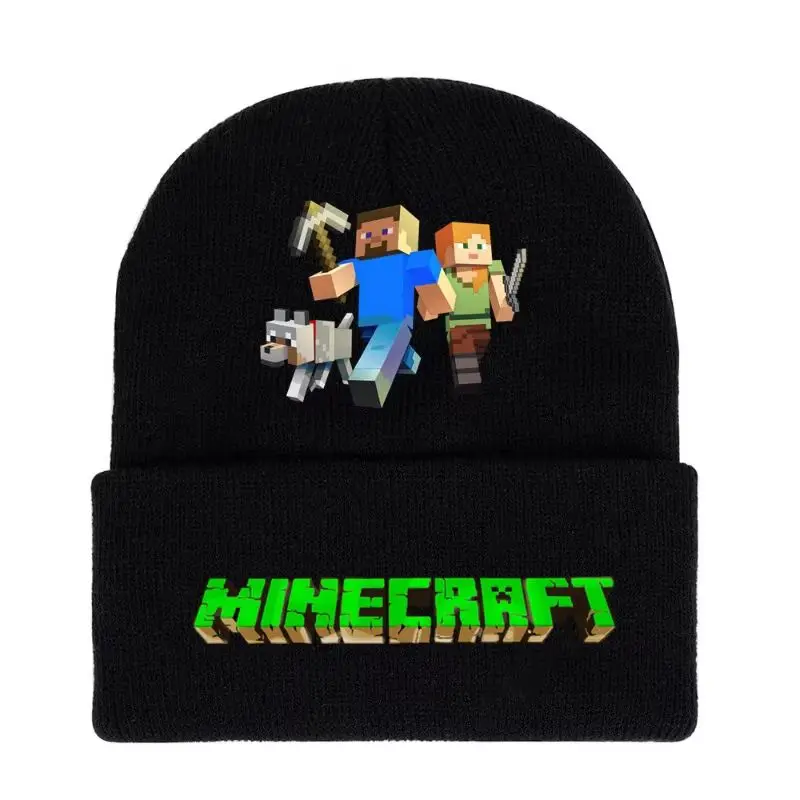 New Hot Minecrafts Autumn And Winter Knitted Hat Printed Cartoon Men'S And Women'S Bonnets For Women Beanies Hats Gifts