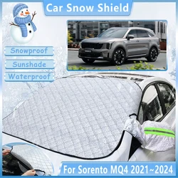Car Snow Shield For Kia Sorento MQ4 2021 2022 2023 2024 Winter Front Windshield Anti-Freeze Cover Outdoor Sunshade Accessories