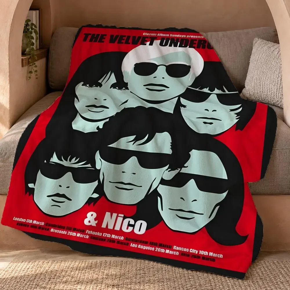Rock Band The Velvet Underground Throw Double Sided Flannel Throw Blanket Soft Travel Camping Sofa Bed Home