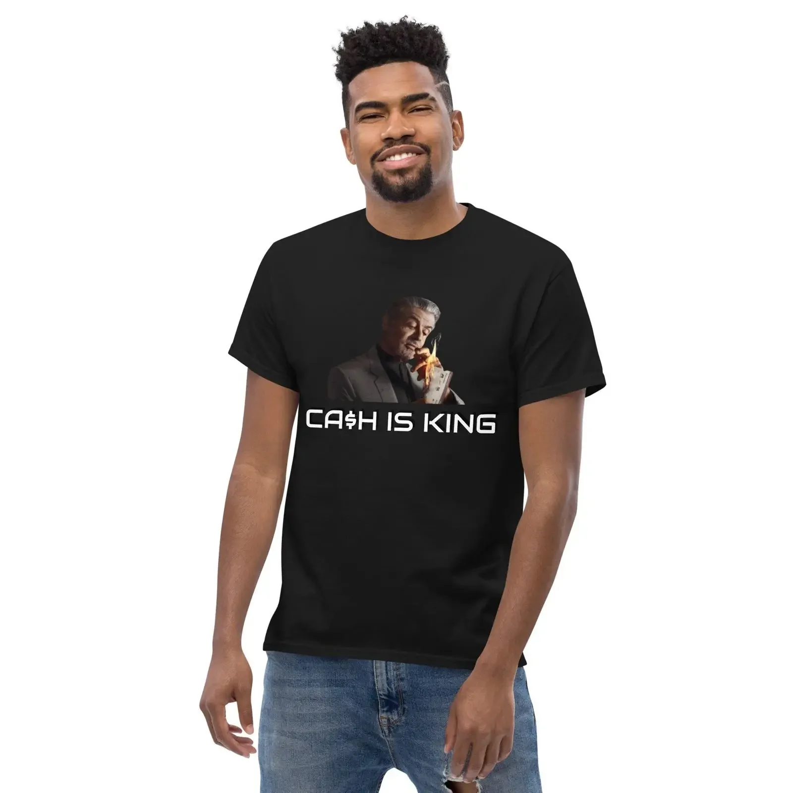 Cash Is King Short sleeve T shirt From Series Tulsa vintage Washed Soft Stretched homme Stylish Breathable Comfortable