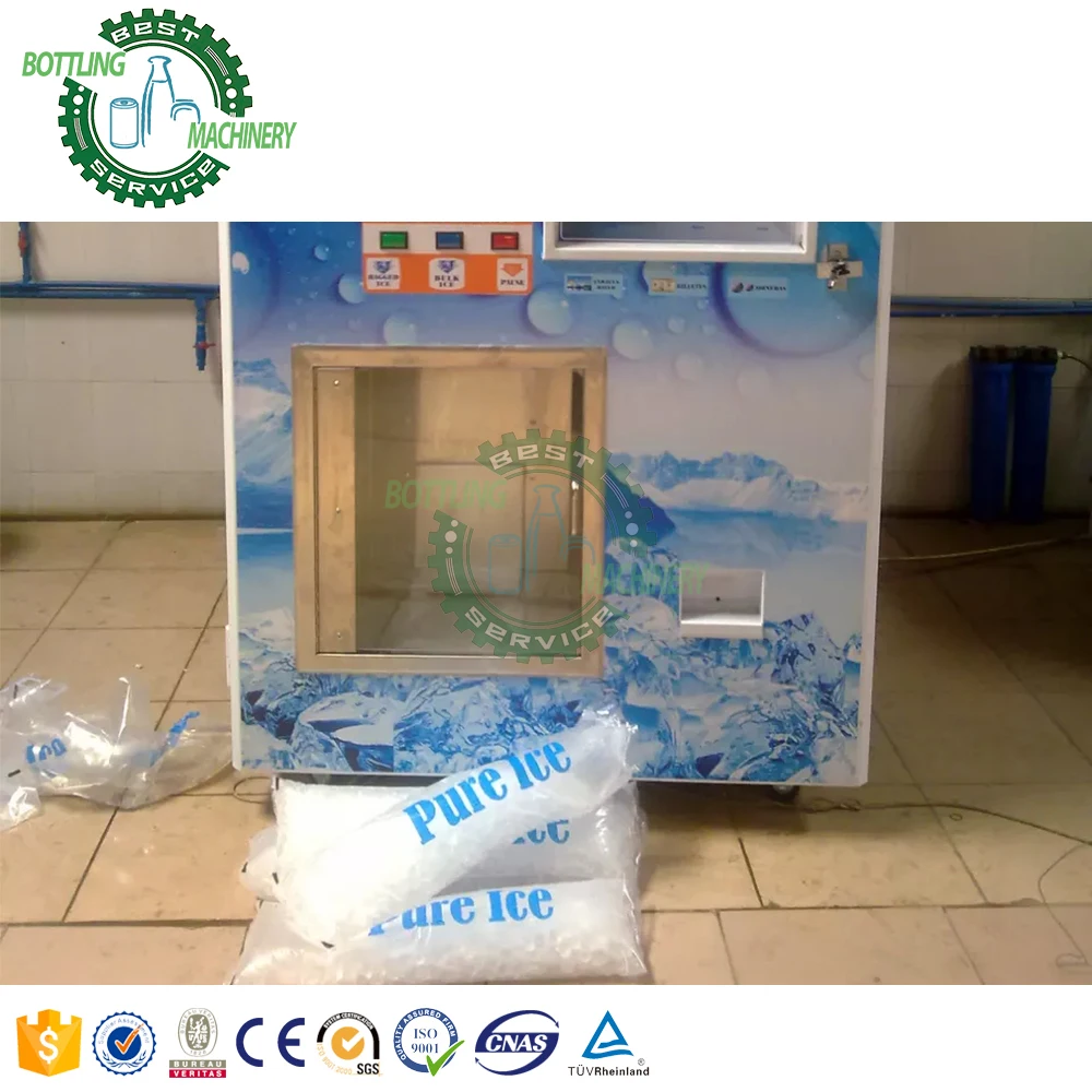 Card Operated convenience store Self-service Intelligent bag ice making machine with water filtration system