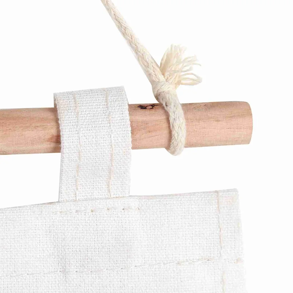 3Layer Design Hanging Storage Bag Waterproof Material Cotton Linen Fabric Wardrobe Hanging Bag Practical Design Stripe Pattern