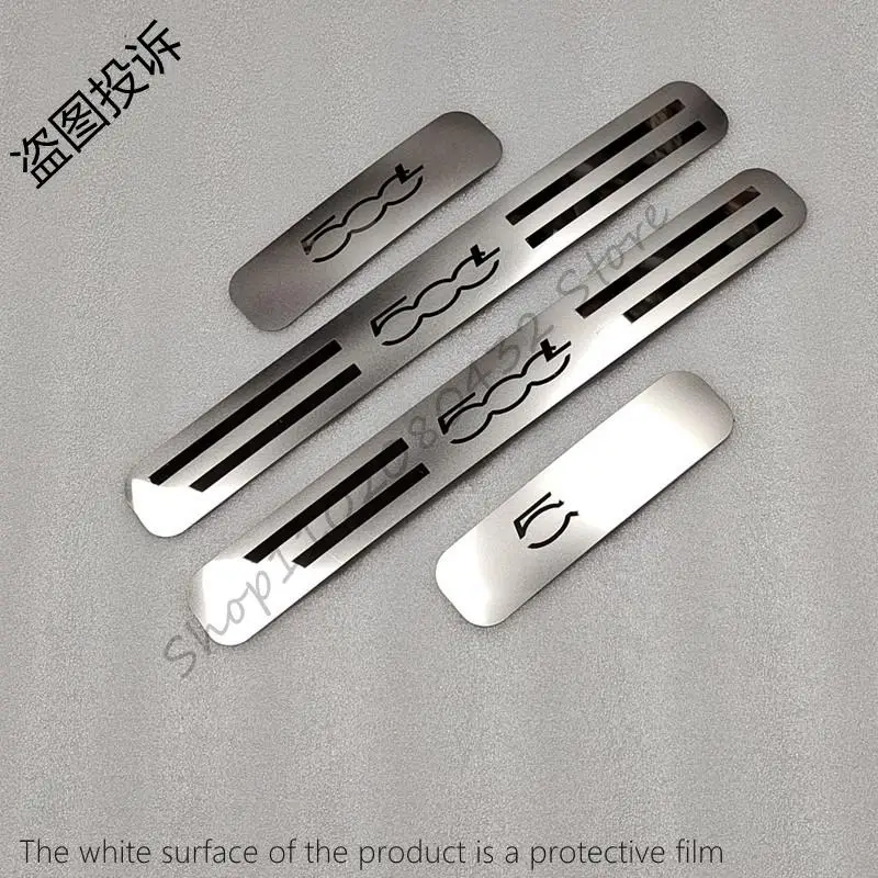 For FIAT 500L 2014-2016 2017 2018 2019 2020 Door Sill Scuff Plate Guard Stainless Steel Welcome Pedal Styling Car Accessories 4X