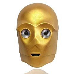 C3PO Robot Mask Helmet Latex Full Head Halloween Cosplay Costume Accessories