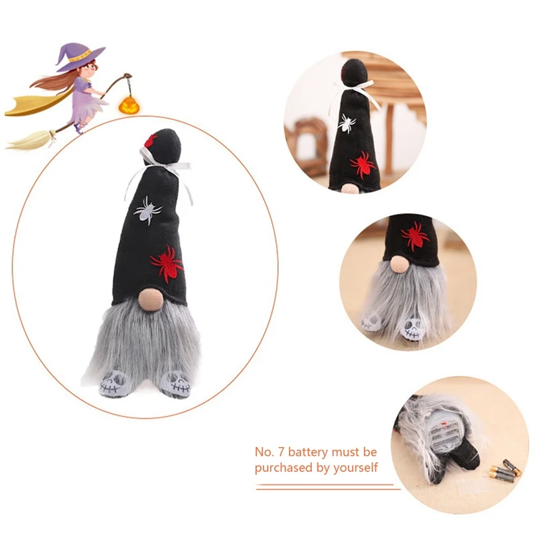 Promozione! Gnomi di Halloween peluche bambola senza volto ornamenti di sfondo fatti a mano leggeri per decorazioni per la casa della festa di Halloween