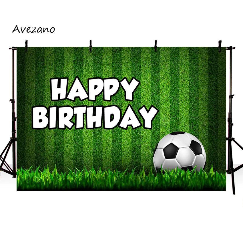 Avezano feliz aniversário pano de fundo campo de futebol grassland futebol menino festa decoração fotografia fundo photo studio photobooth