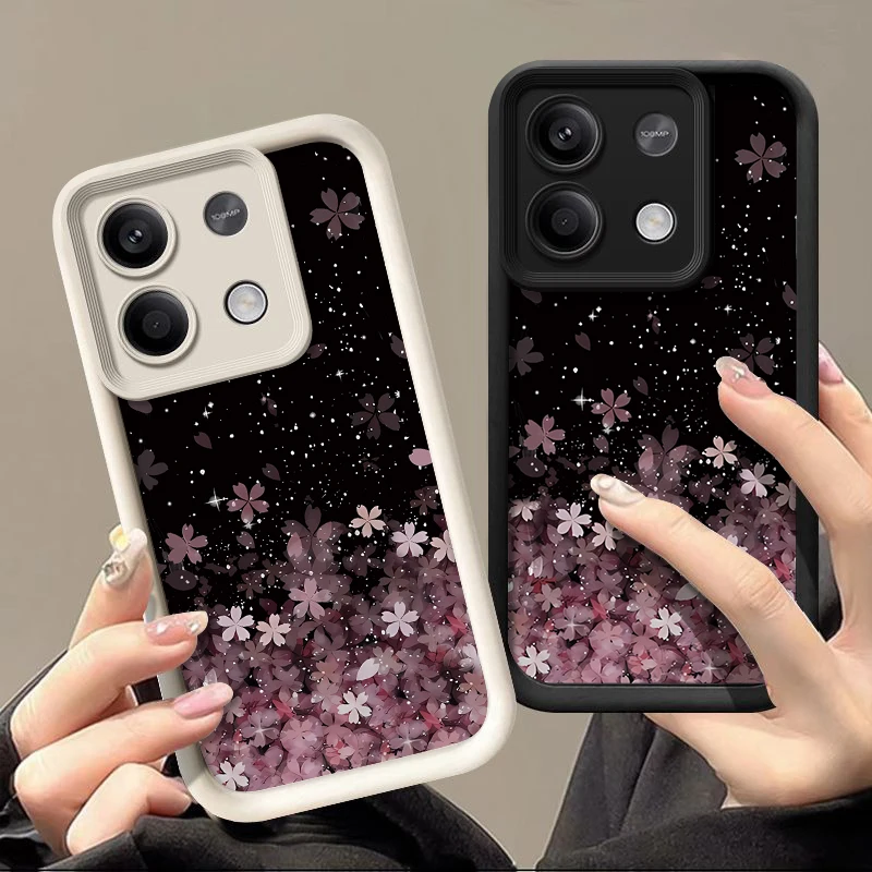 Cherry Blossom Case For Xiaomi Redmi Note 13 4G 12 11 13 Pro Plus 5G Poco X6 X5 F6 M6 11T 13T Pro Soft TPU Silicone Phone Cover