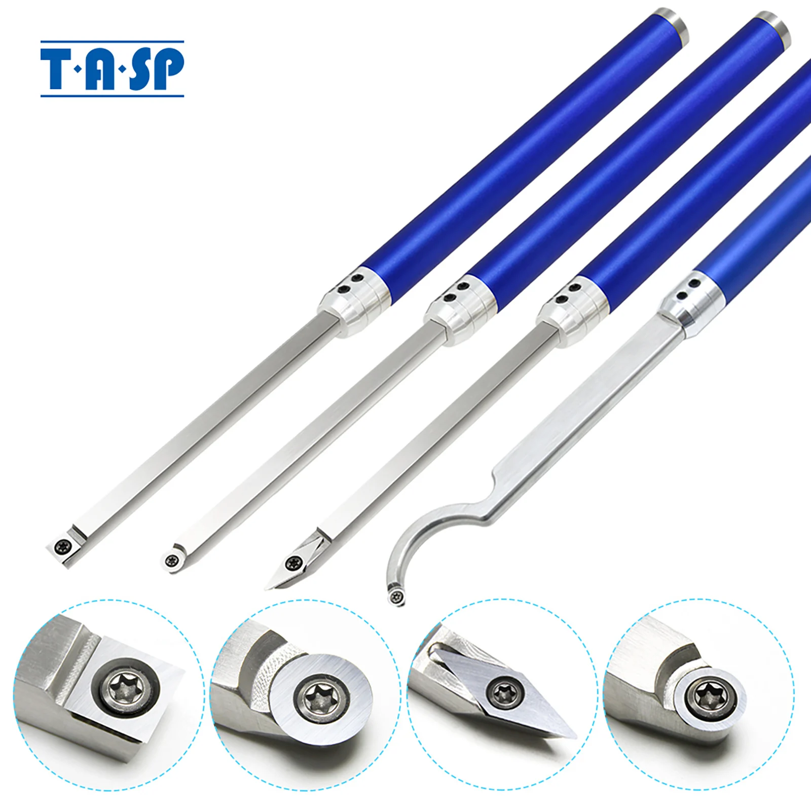 

TASP Carbide Wood Turning Chisel Woodturning Tools,11mm Rougher,12mm Finisher,Diamond Detailer,Swan Neck Hollower for Wood Lathe