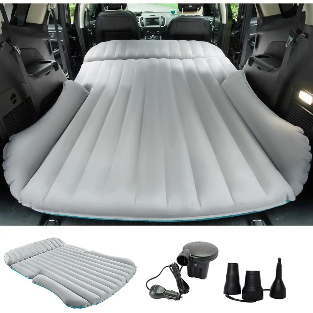

Double-Sided Inflatable SUV Car Mattress with Pump, Camping Bed, Blue (No Pillows)
