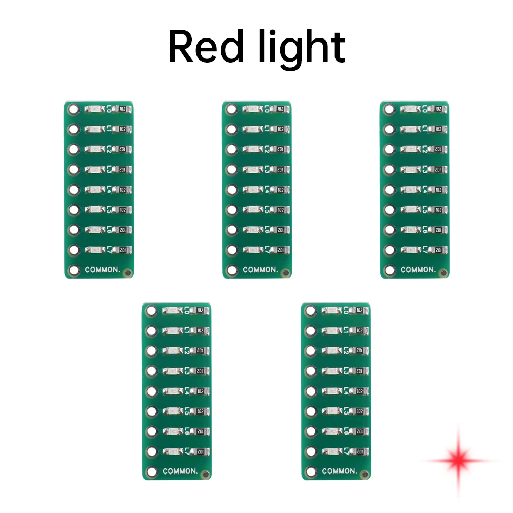 5PCS 8-segment LED port test light indicator light flow light module, available in red/green/blue colors