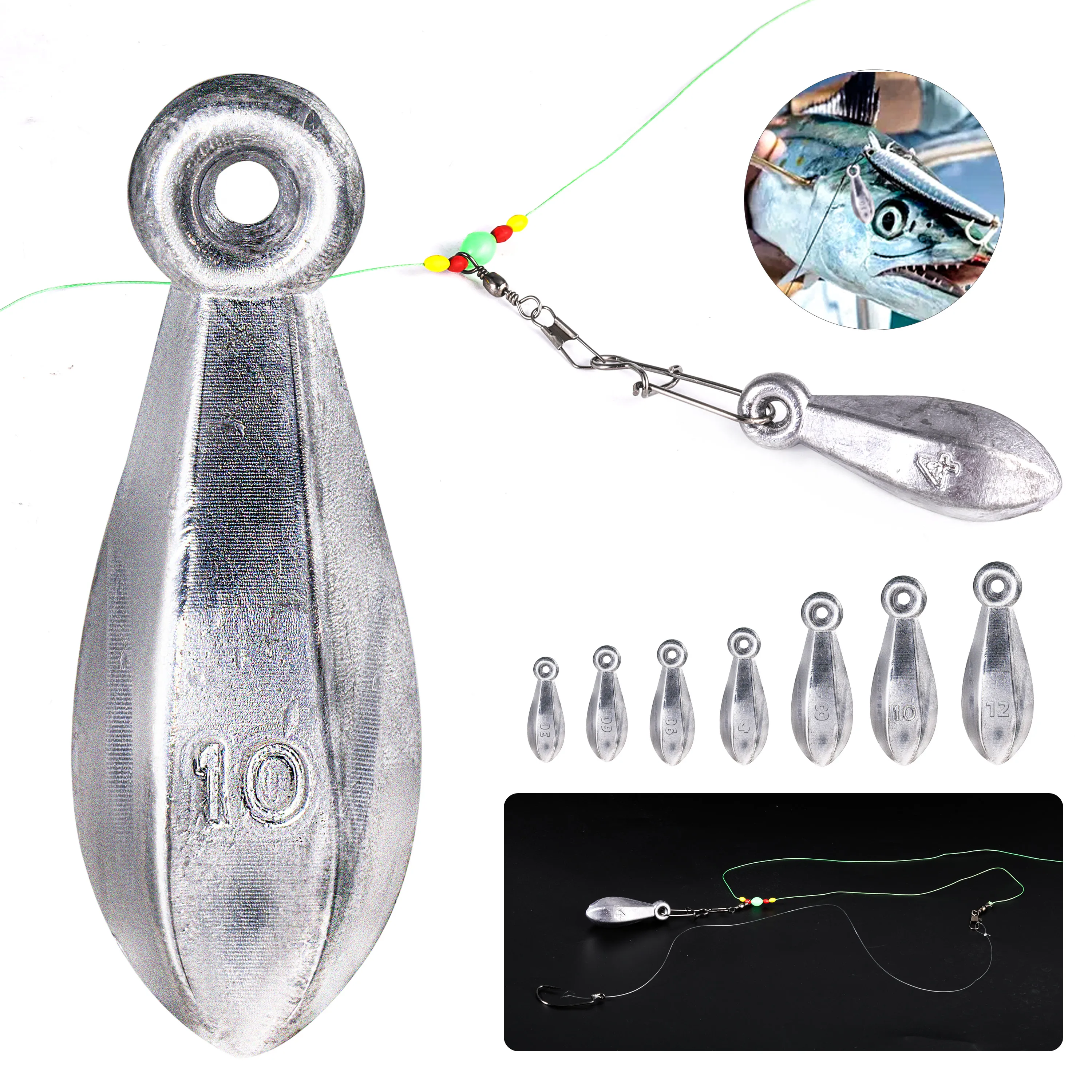 Sougayilang 30g 60g 90g 5-teiliges Angelblei-Set, korrosionsbeständiges Bleigewicht in verschiedenen Spezifikationen, Angelwerkzeuge, Angelausrüstung