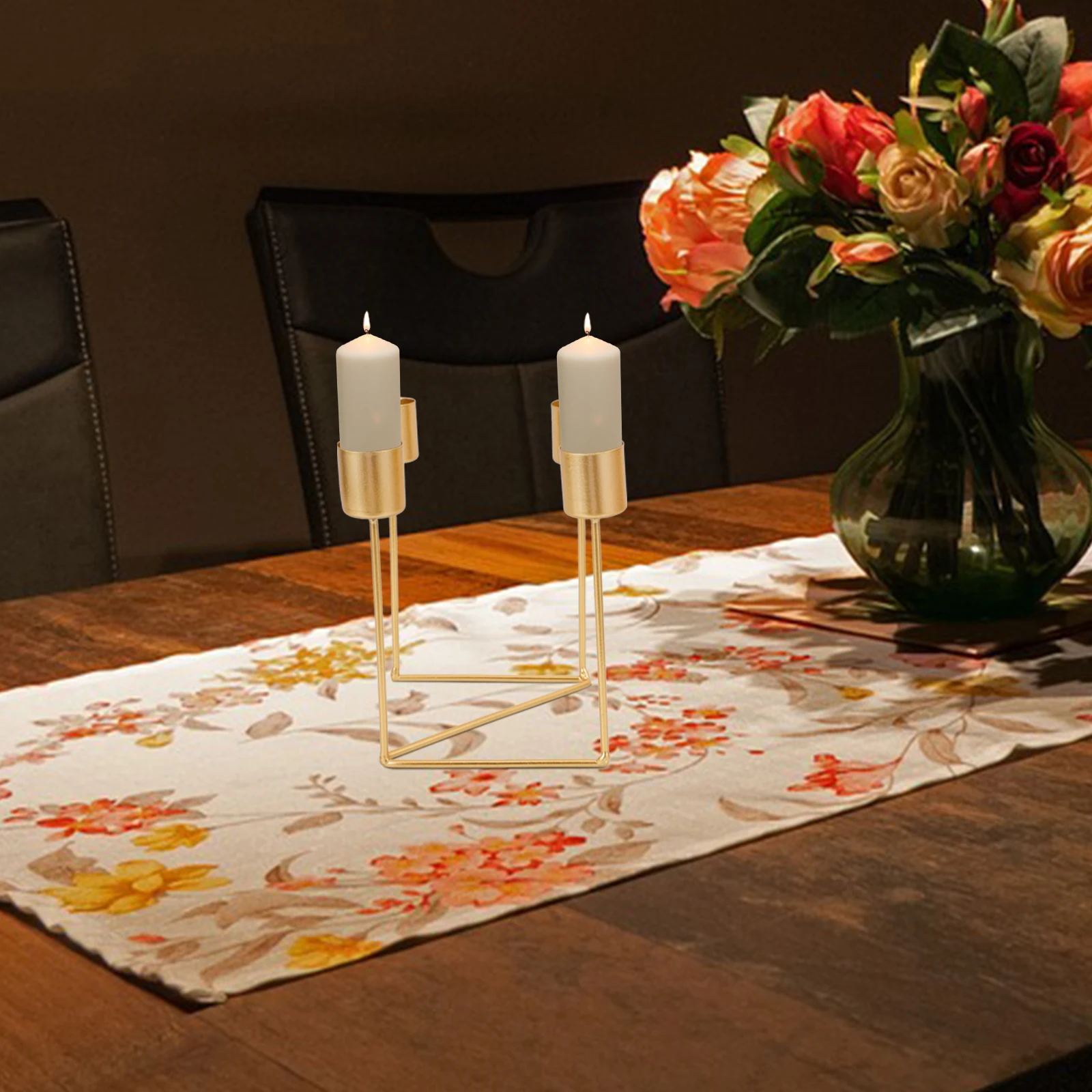 

1pcs Advent Holder Vintage Iron Candlestick Taper Stand For Christmas Wedding Party Table Centerpiece Decorative