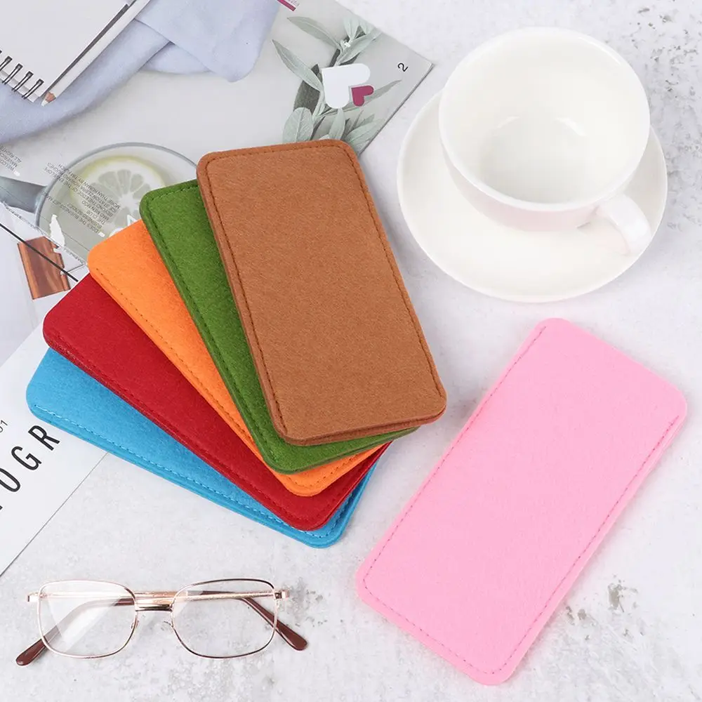 Pure Color Soft Felt Cloth Portable Eyeglasses Sleeve Eyewear Protector Glasses Case Reading Glasses Pouch