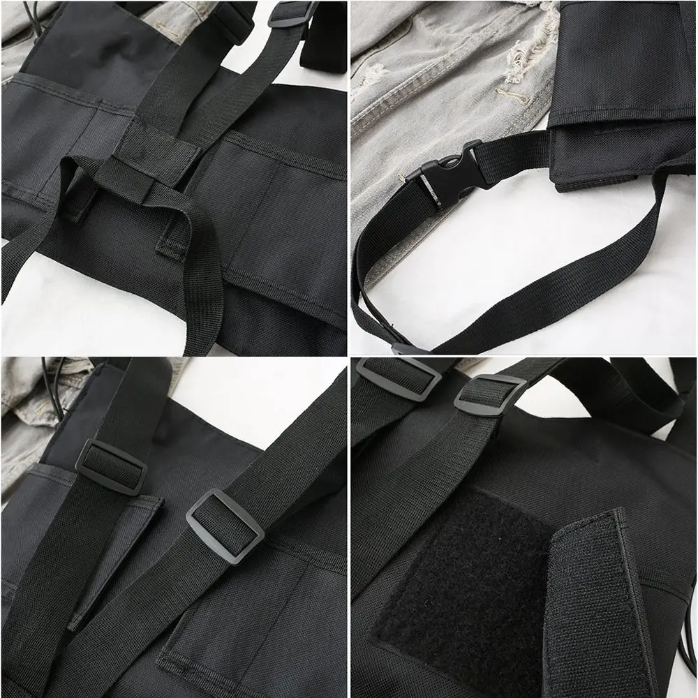 Functional Chest Bag Fashion Hip Hop Vest Streetwear Bag Waist Pack Women Black Chest Rig Bag