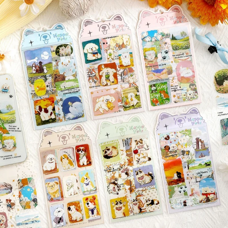 30pack/lot Kawaii Cat Dog Animal Stickers Cute Scrapbooking DIY Diary Decorative Stationery Sticker Album Stick Label