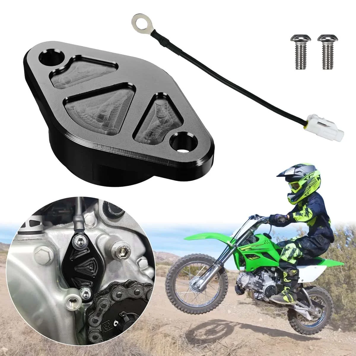 Motorcycle Billet Aluminum Bump Start Cover Black For Kawasaki KLX110 KLX110L 2002-Present