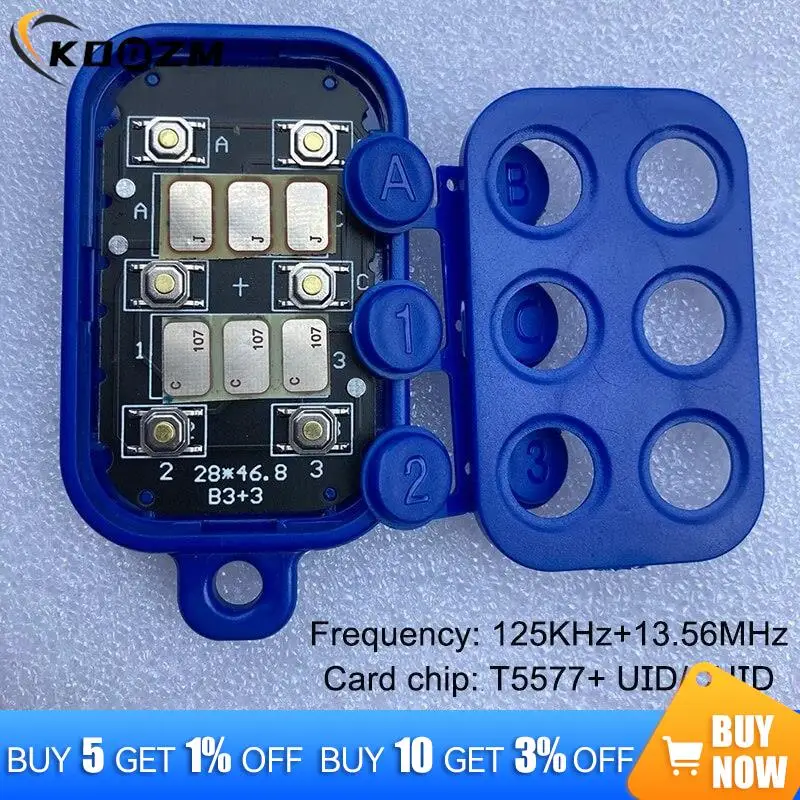 1PC Plastic Keyfob 6 In 1 125khz T5577 EM ID Writable IC 13.56Mhz 1k S50 UID Changeable Card Key Accessories