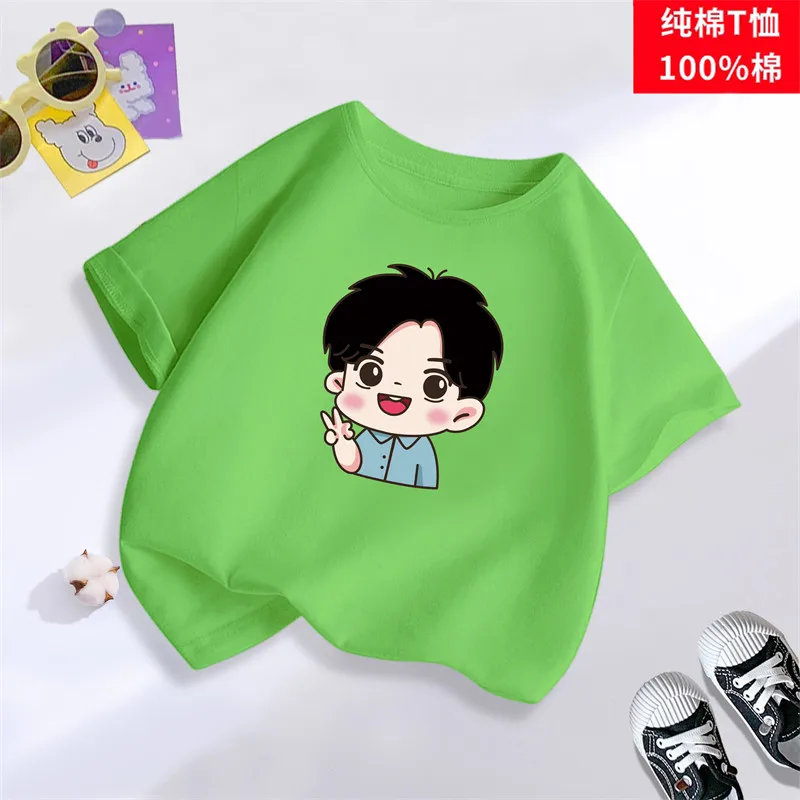 Boys and Girls Cartoon Printed Children's T-shirt Summer New Personalized Parent-child Outfit Fashionable Round Neck T-shirt