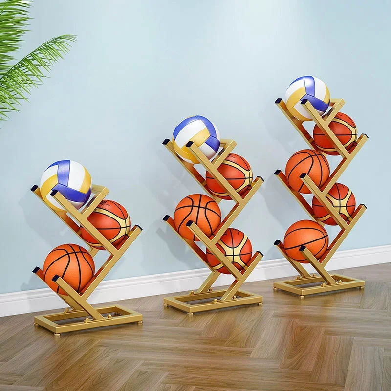 Kids Basketball & Volleyball Storage Stand Vertical Sports Equipment Display Shelf Commercial Quality Living Room Organizer