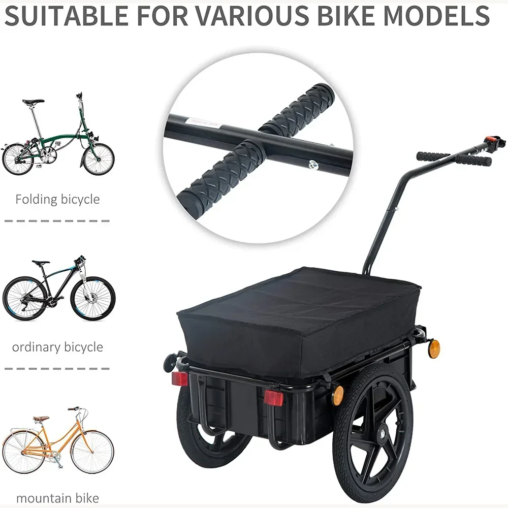 Factory Direct 2026 16 inch Air Wheel Bicycle Trailer with Suitcase, Double Wheel Internal Frame Enclosed Cargo