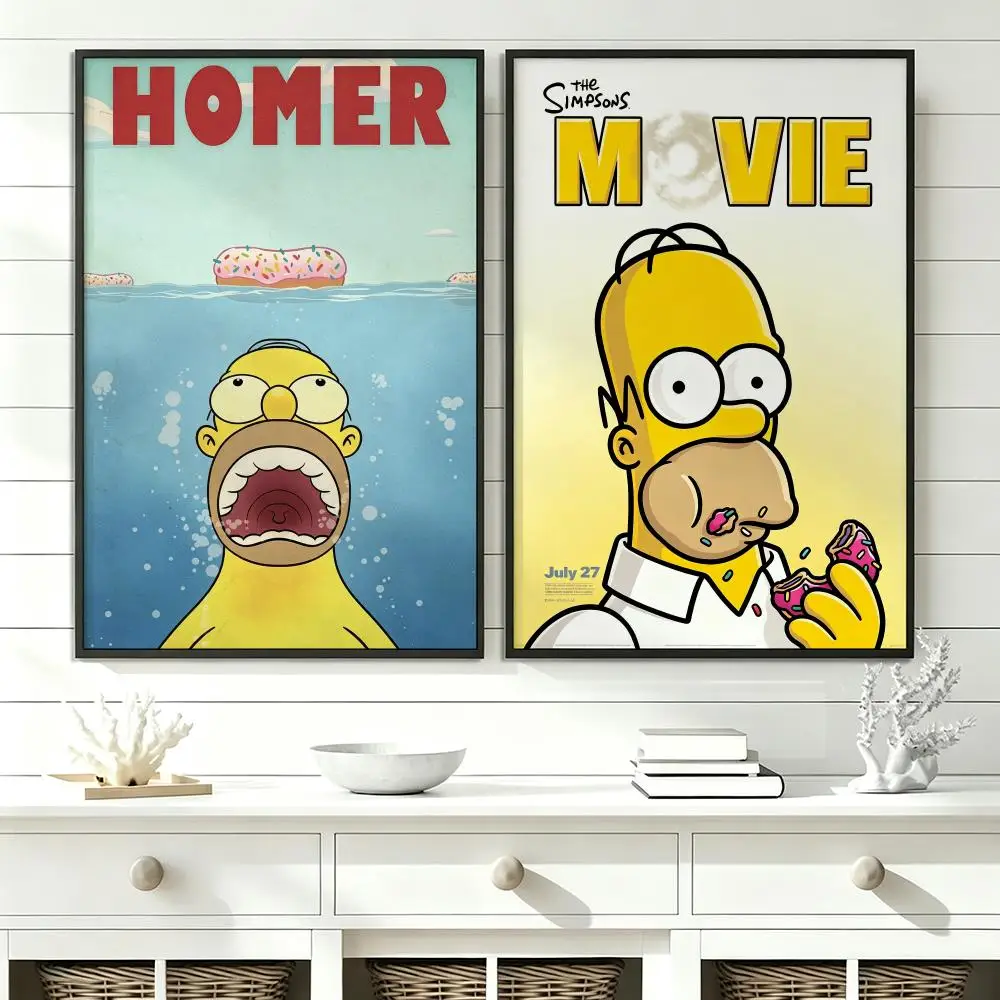 cartoon The Simpsons Poster Poster HD Trendy SelfAdhesive Wall Art Print For Living Room Bedroom Dorm Office Home Gift