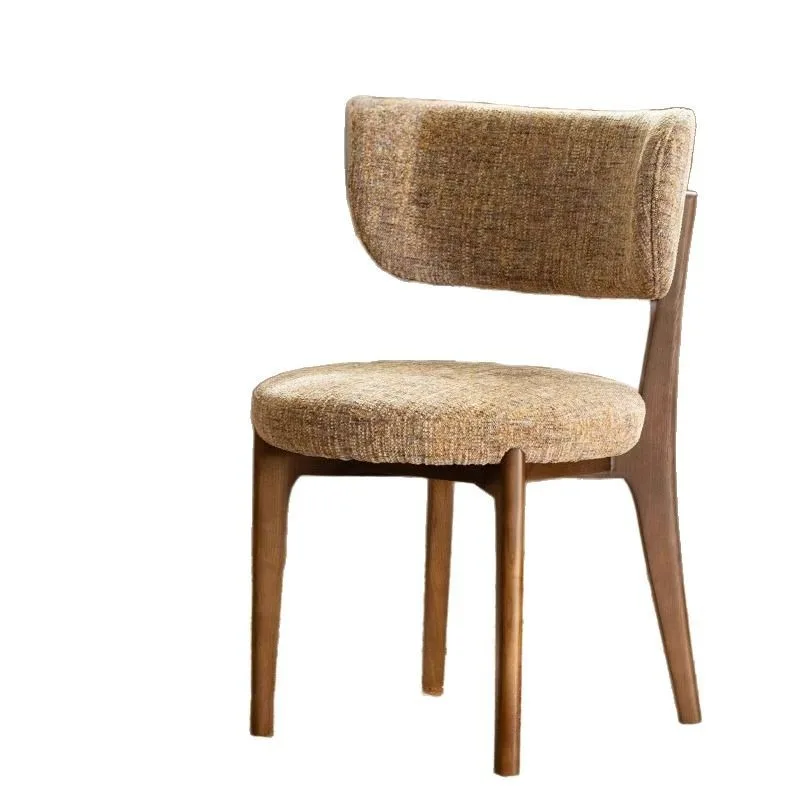 Medieval style solid wood dining chair light luxury designer modern cafe restaurant