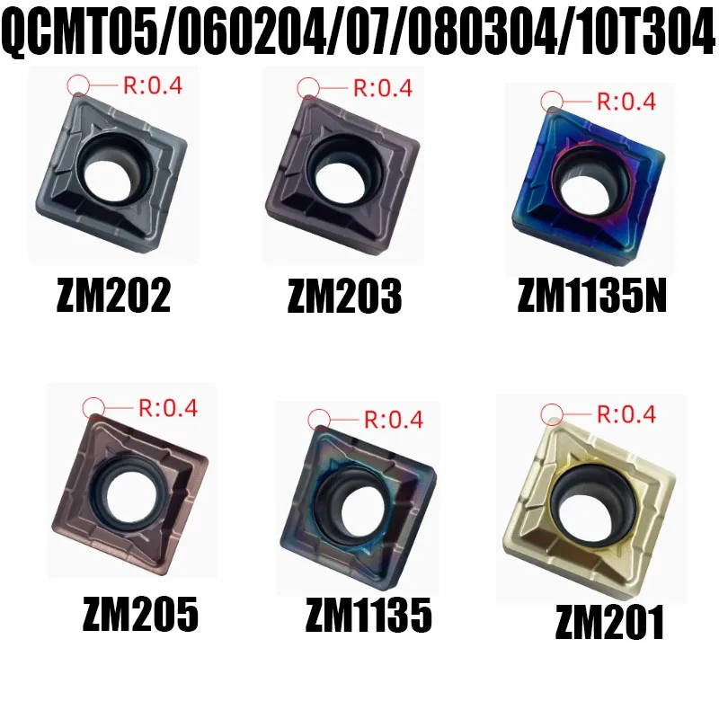 

10PCS HRC40-65 QCMT050204-CM/QCMT060204-CM/QCMT070304-CM/QCMT080304-CM/QCMT10T304-CM Indexable CNC Carbide U-Drilling Insert