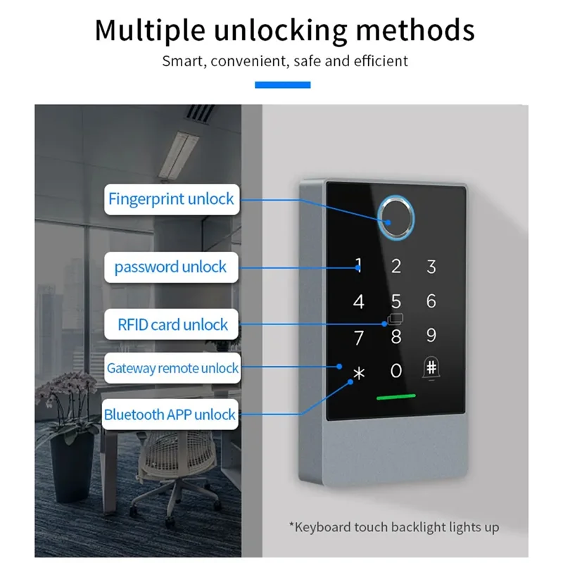 

B34B-Nfc Tag Ttlock Врезной датчик состояния двери по отпечатку пальца G2 Шлюз Приложение для смартфона 13,56 МГц (K3F)