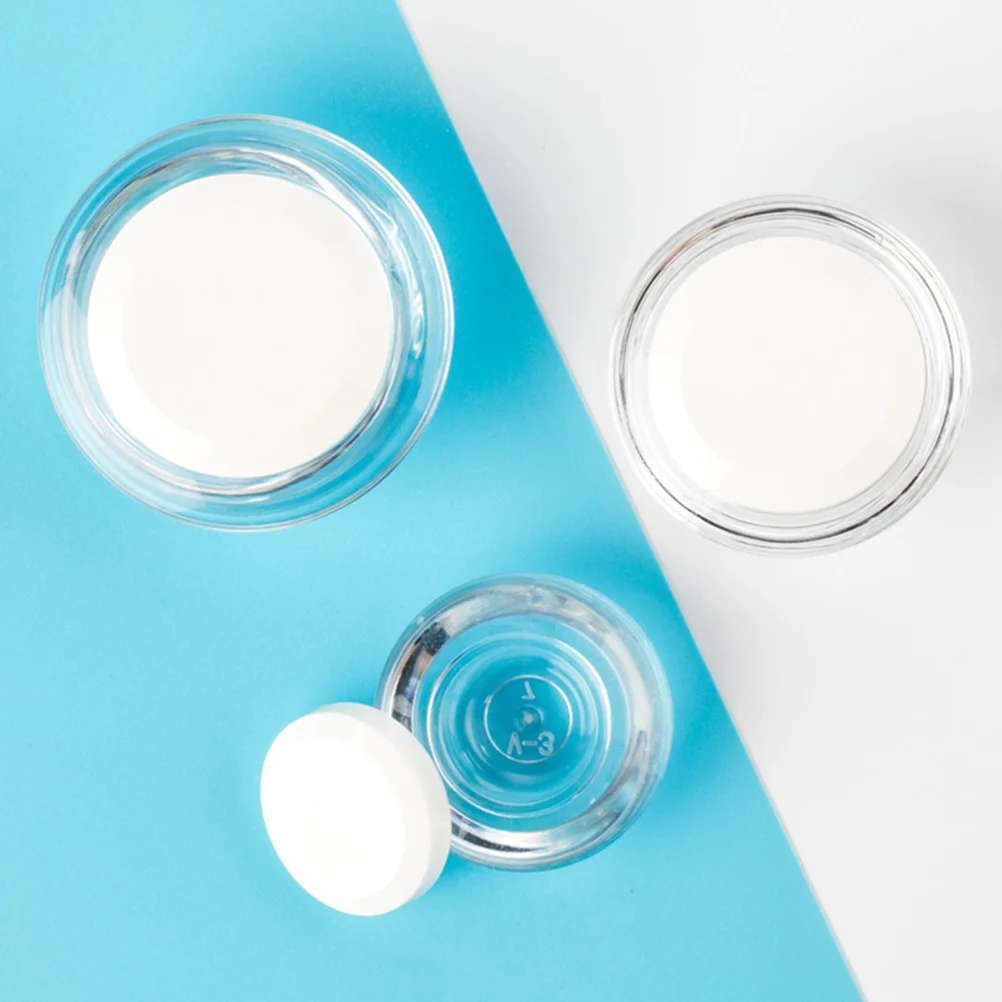 

3pcs Travel Face Cream Container Refillable Lotion Bottle UV Protection Leakproof Lid Small Jar for Skincare Storage