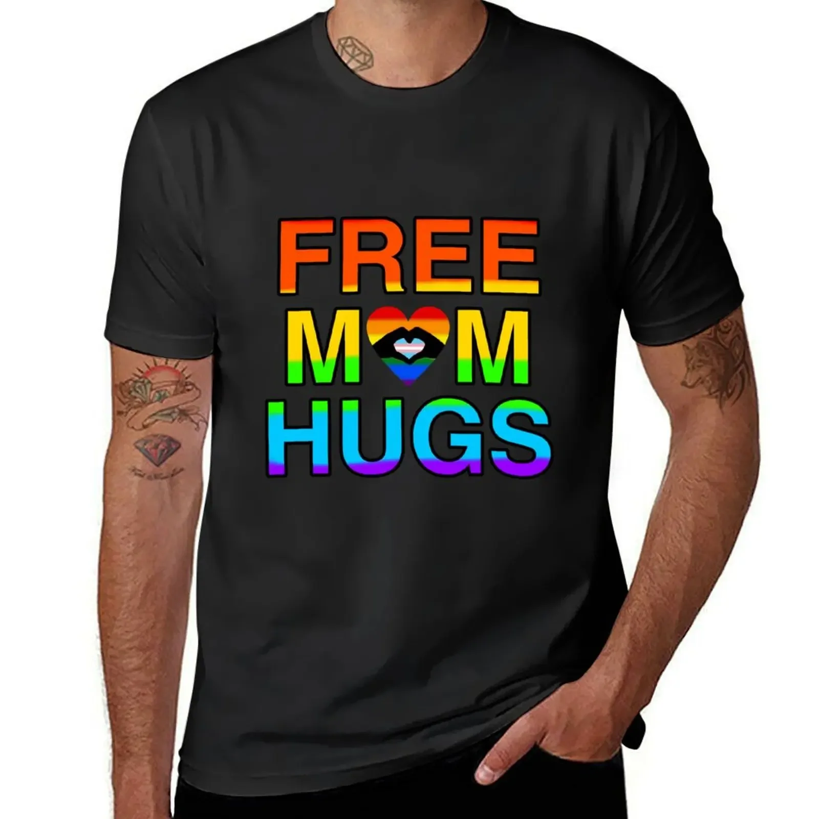 Free mum hugs 2020~1 T-Shirt cotton graphic tees boys animal print Blouse cute tops funny t shirts for men