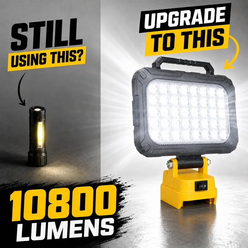3 4 5 8 Inch LED Work Light for Dewalt 18V Battery Handheld Wireless Spotlight Fishing Lamp with Dual USB Charging Outdoor
