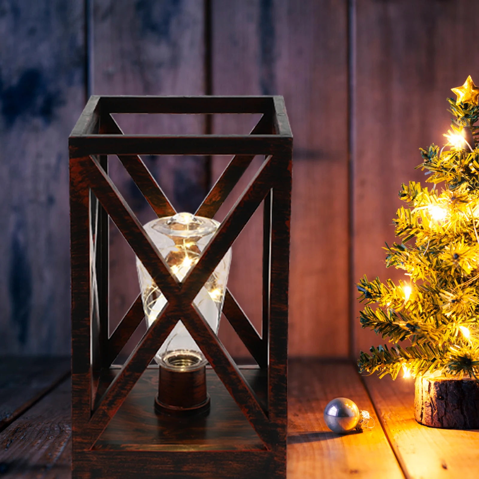 

Wooden Wind Lamp Decorative Lantern Home nament Plastic Table Decor Cozy Atmosphere Craftsmanship Ideal Home Decor Item