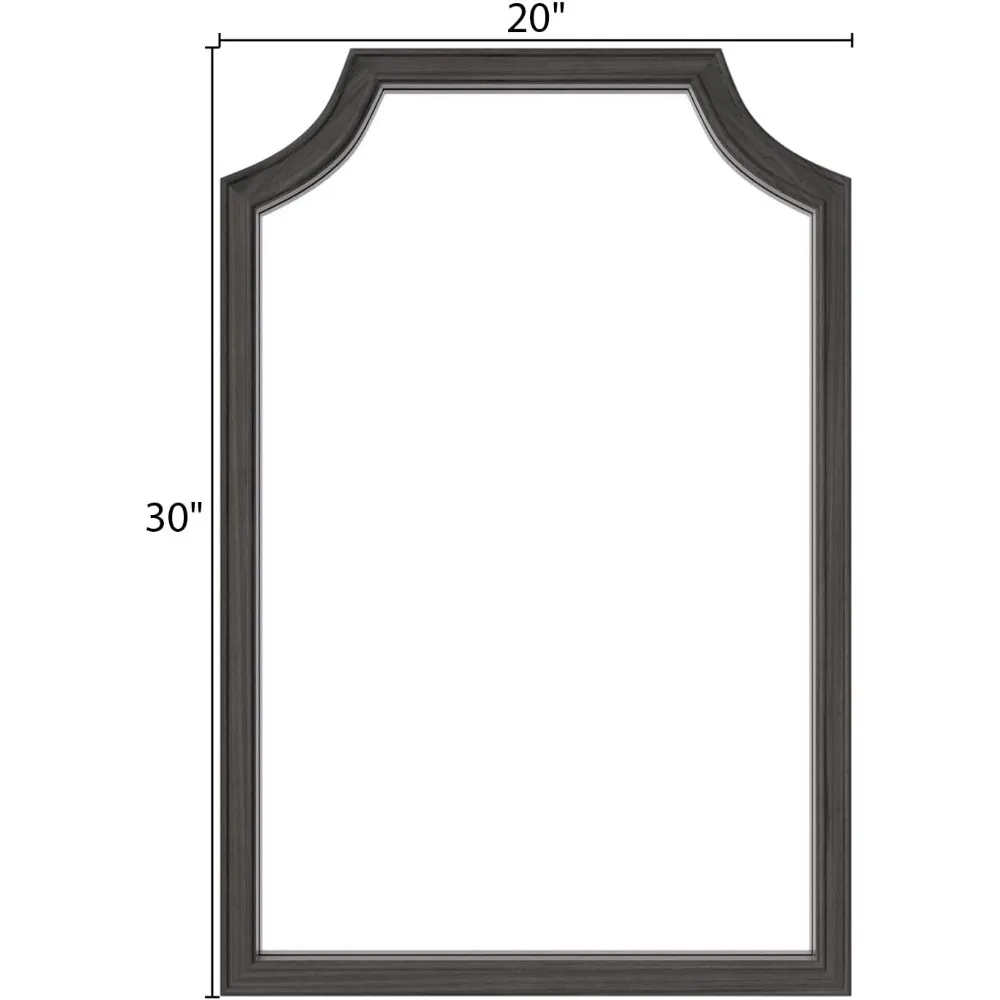 Lustro z rzeźbionym drewnianym ramą, 50x75 cm, do małej łazienki - prostokątny wystrój ścienny do przedpokoju, sypialni, salonu