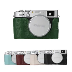 Genuine Leather Camera Case Half Body Base Cover For Fujifilm FUJI X100VI Protective Sleeve Box