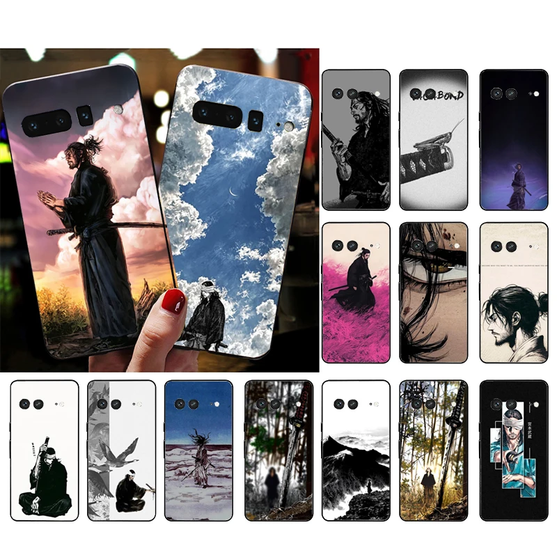 Funda de silicona suave para teléfono Google Pixel 10 9 Pro XL, funda para Google Pixel 9A 8A 7A 6A 5, Vagabond Miyamoto Mushashi