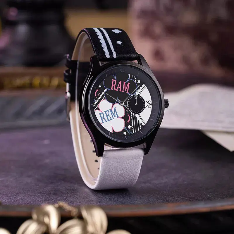 Rem Ram Emilia Cosplay Anime Quartz Watch Waterproof Cool Quartz Watch Decorative Fashion Gifts - view 4