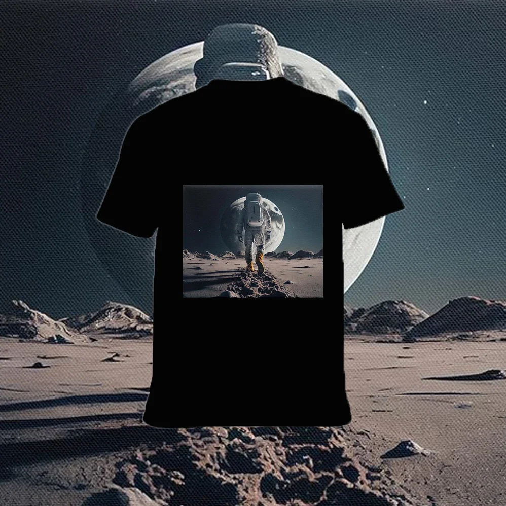 

Unisex Vintage Astronaut Moon T-Shirt Pure Cotton Comfortable Fit Graphic Tee for Men And Women